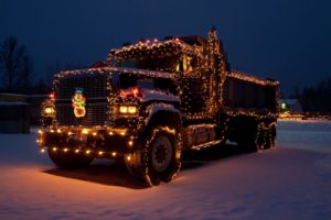 Truck with Christmas Lights